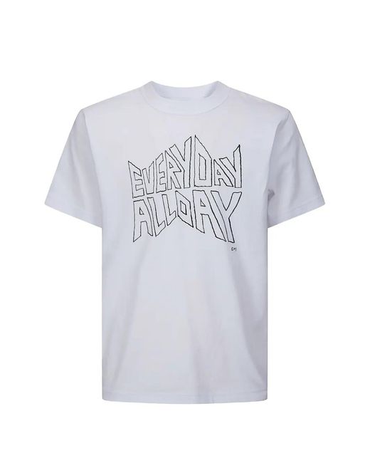 Sacai White X Geoff Mcfetridge Print T-Shirt for men