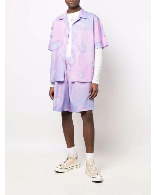 Bonsai Purple Circle-Print Gradient Shorts for men