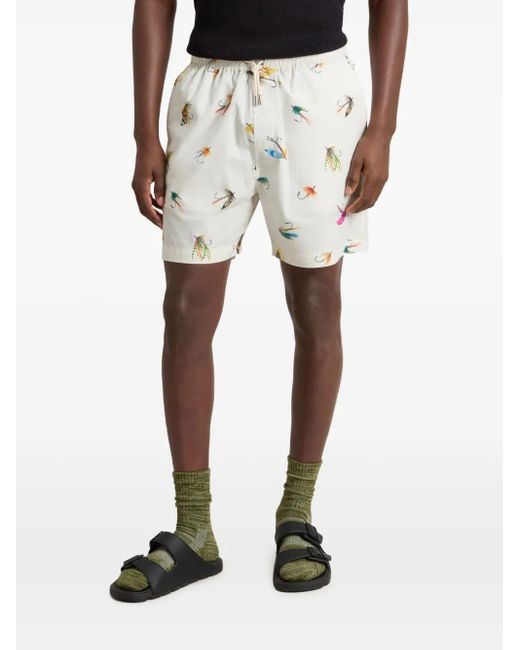 Woolrich White Graphic-Print Shorts for men