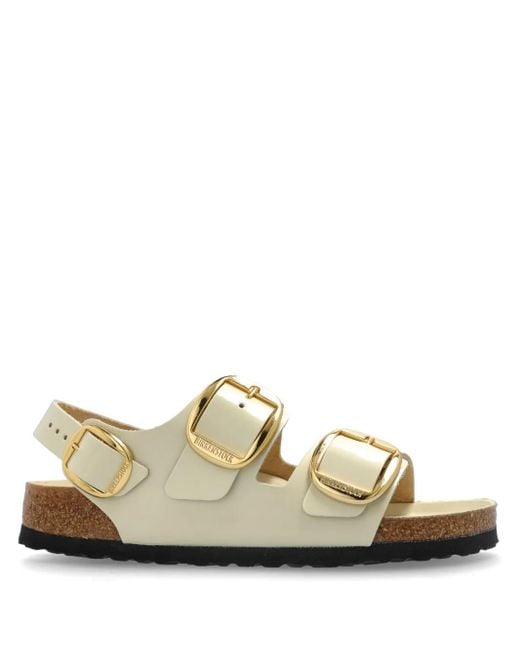 Birkenstock Multicolor Milano Big Buckle, Natural Lea Shoes