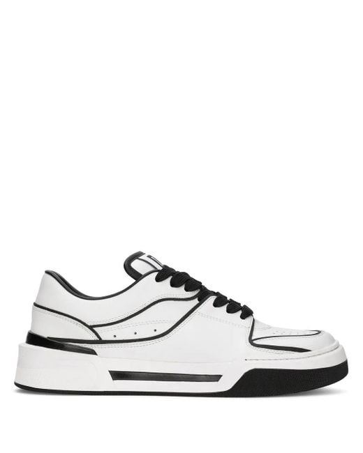 Dolce & Gabbana White Calfskin Nappa New Roma Sneakers for men