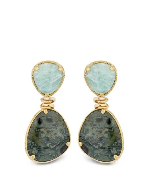 Gas Bijoux Green Silia Amazonite And Jasper Earrings