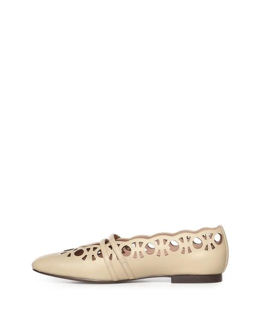 Coccinelle Natural Risako Cut-Out Strappy Ballet Flats
