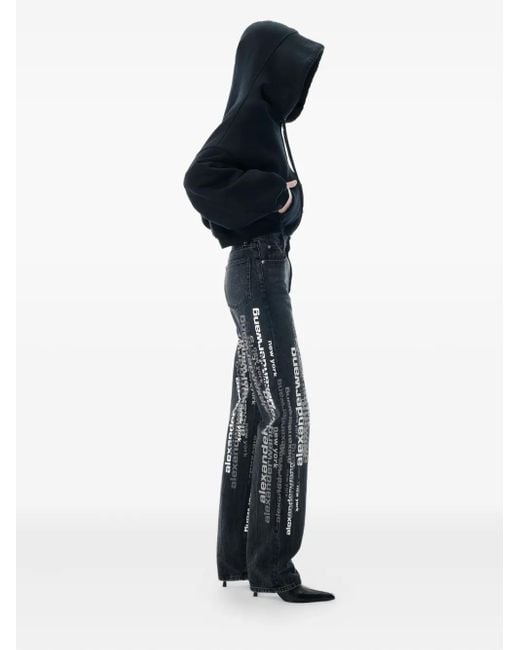 Alexander Wang Blue Ez Logo-Print Jeans