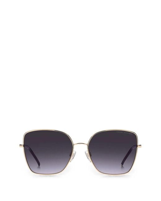 Tommy Hilfiger Purple Monogram Cat-Eye Frame Sunglasses