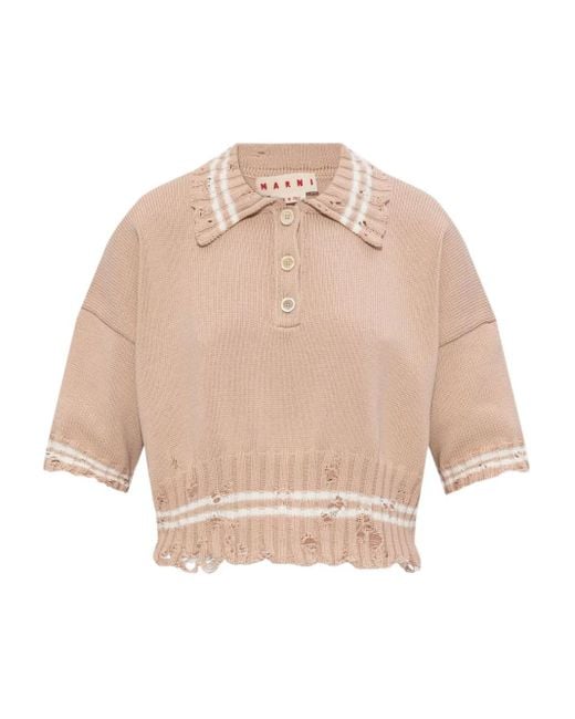 Polo de punto Marni de color Natural