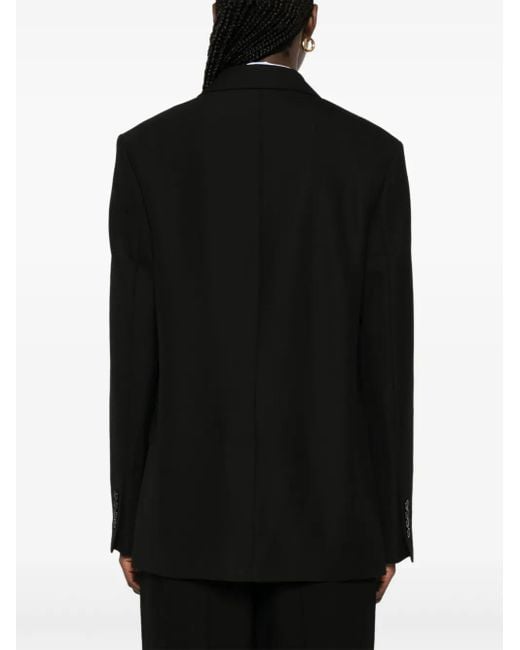 Totême Black Wool Blend Single-Breasted Blazer Jacket