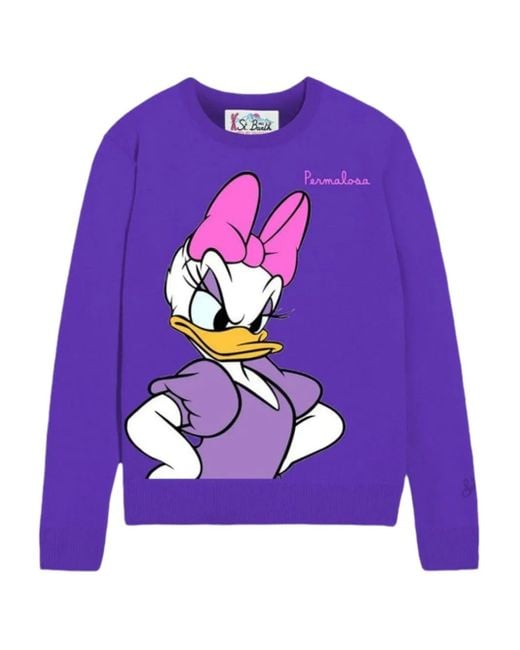 Mc2 Saint Barth Purple X Disney Pullover mit Print