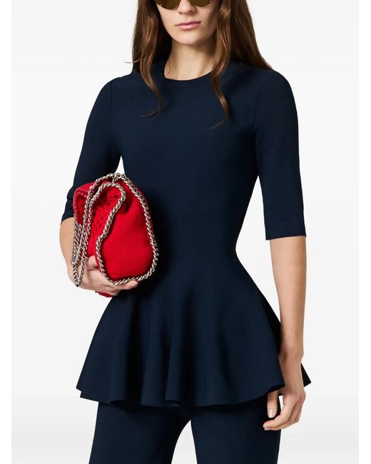 Stella McCartney Blue Crew-Neck Blouse