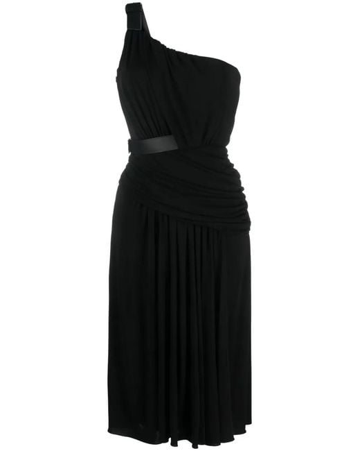 Alberta Ferretti Black Flared Midi Dress
