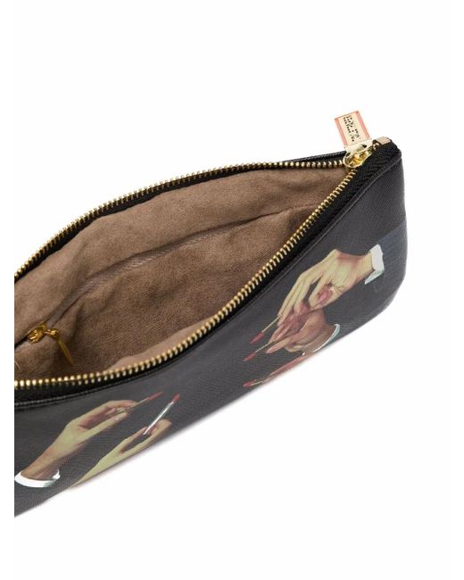 Seletti White Graphic-Print Textured Wallet