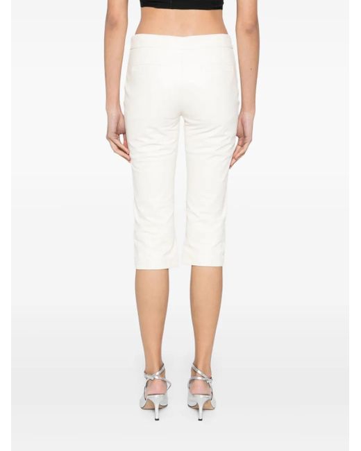 Cynthia Rowley White Downtown Cropped-Hose Aus Leder