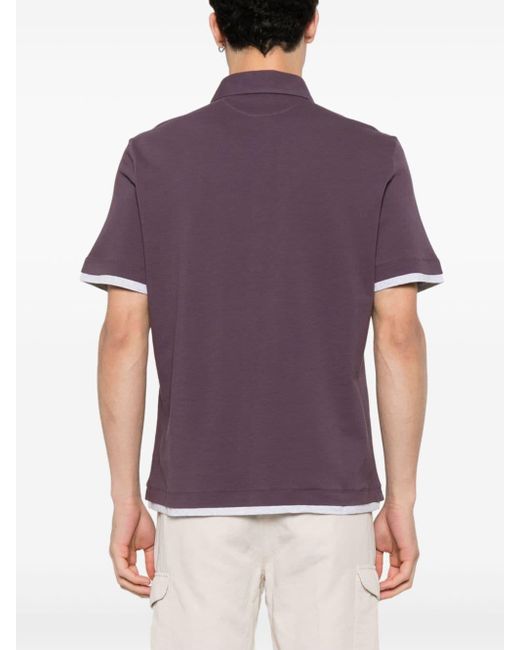 Brunello Cucinelli Purple Piqué-weave Polo Shirt for men