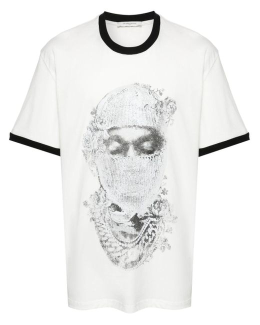 T-shirt con stampa Mask Roses di Ih Nom Uh Nit in White da Uomo