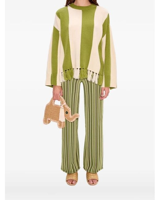 Simon Miller Yellow Faye Striped Tassel Sweater