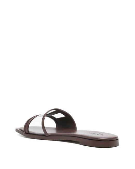 Peserico Brown Leather Slides
