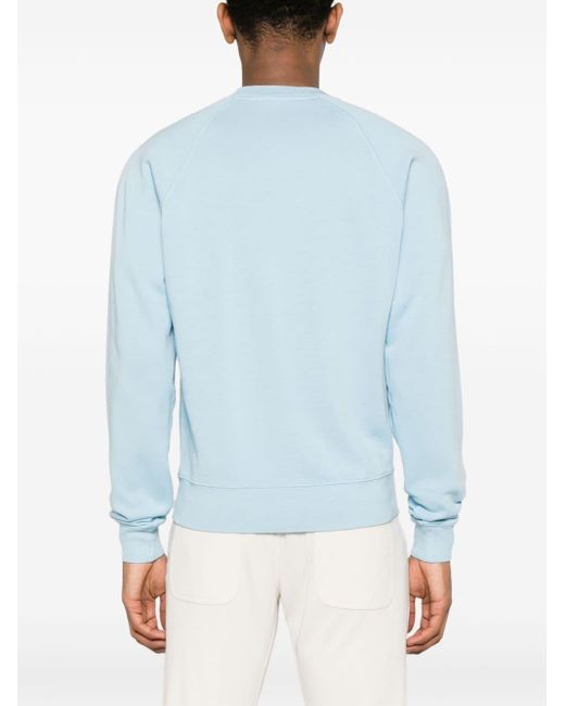 Tom Ford Gemêleerde Sweater Van Katoenblend in het Blue voor heren