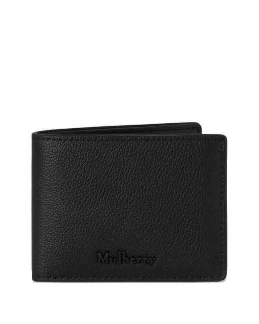 Mulberry Black Portefeuille Pliant À Fini Grainé for men