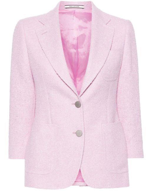 Tagliatore Bouclé Blazer in het Pink