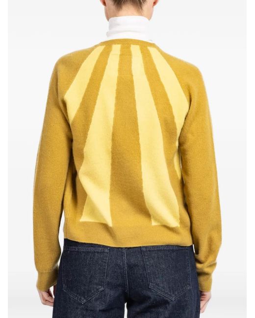 Frenckenberger Yellow Cardigan À Rayures