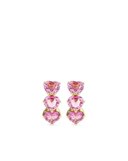 Sydney Evan White 14Ct Heart Sapphire Hoop Earrings