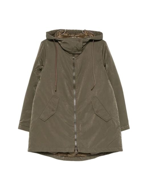 Herno Green Hooded Ripstop Parka