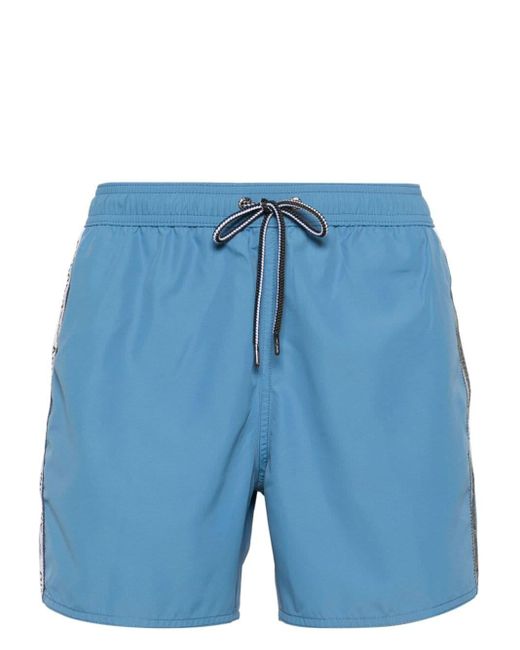 Emporio Armani Blue Logo-trim Swim Shorts for men