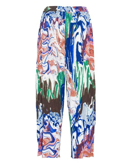 Henrik Vibskov Blue Graphic-Print Trousers