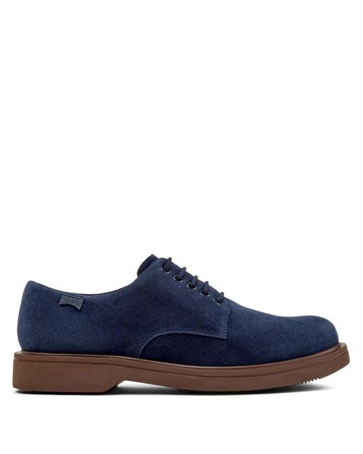 Camper Blue Norman Suede Lace-Up Derby Shoes for men