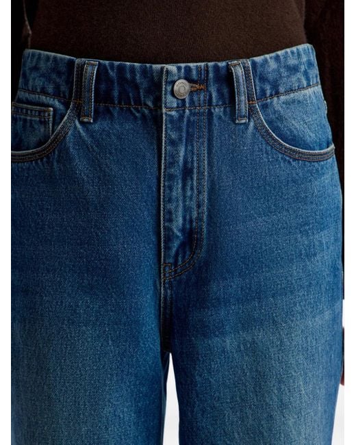 12 STOREEZ 312 Jeans Met Leren Patch in het Blue