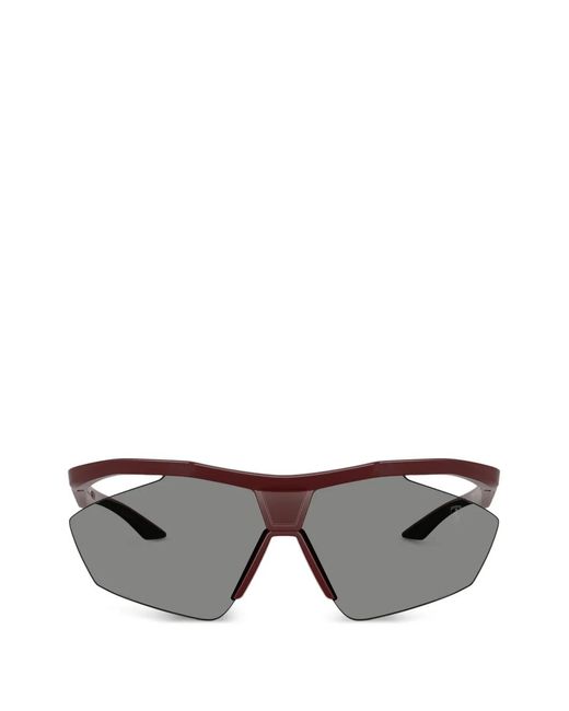 Scuderia Ferrari Gray Geometric-Frame Sunglasses