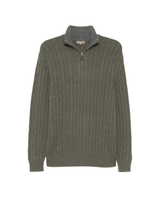 N.Peal Cashmere Green Albemarle Sweater for men
