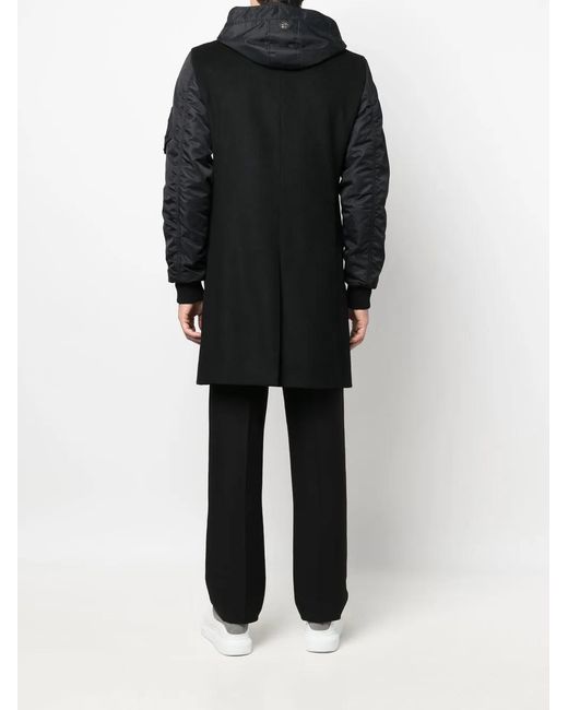 Philipp Plein Black Zip-Up Hooded Coat for men