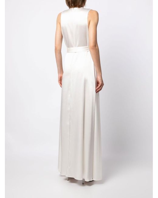 Voz White Wrap-style Maxi Dress