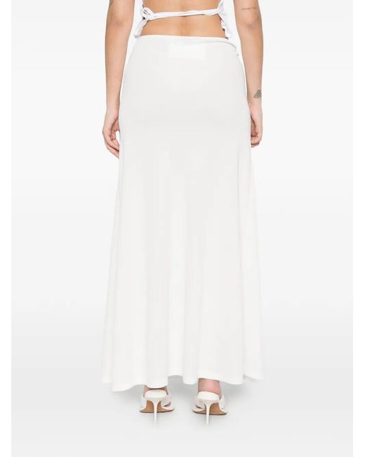Christopher Esber White Occhio Crystal-Embellished Skirt