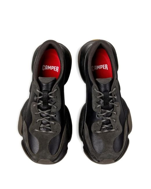 Camper Black Karst 2 Leather Suede Sneakers for men