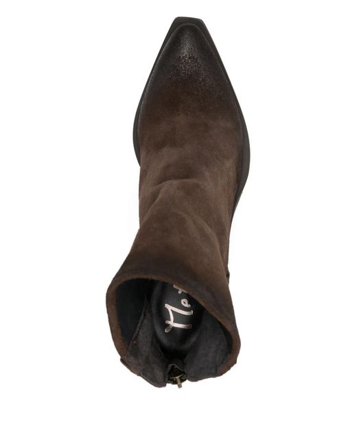 METISSE Brown Zip Heeled Boots