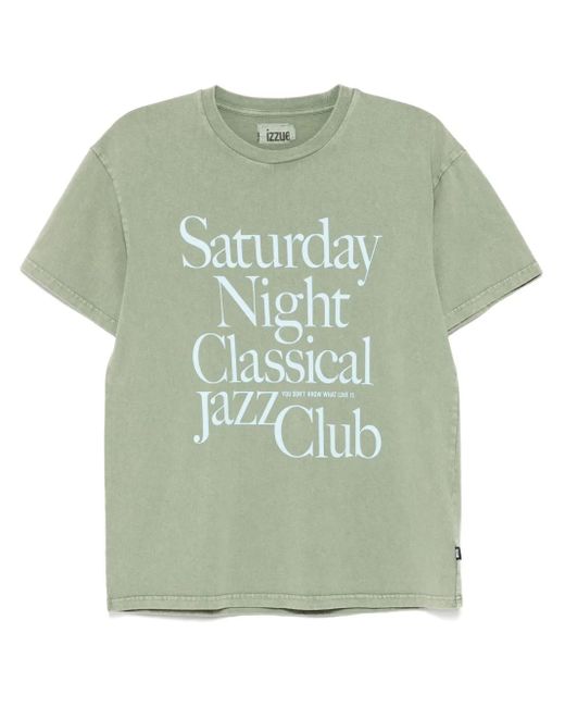 Izzue Green T-Shirt Mit Slogan-Print