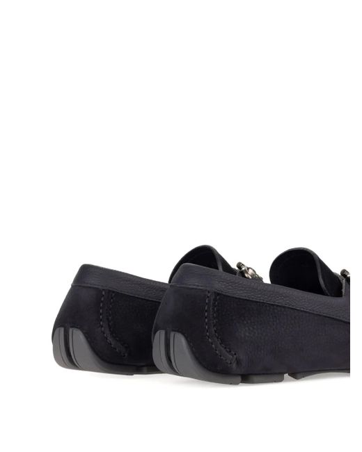 Ferragamo Black Gancini-Embellishment Loafers for men