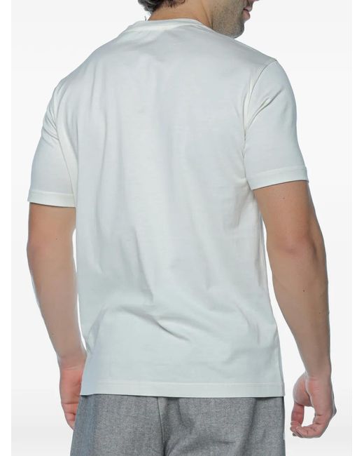 Emporio Armani Blue Logo-Embroidered T-Shirt for men