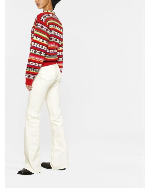 KENZO Red Pullover Fair Isle