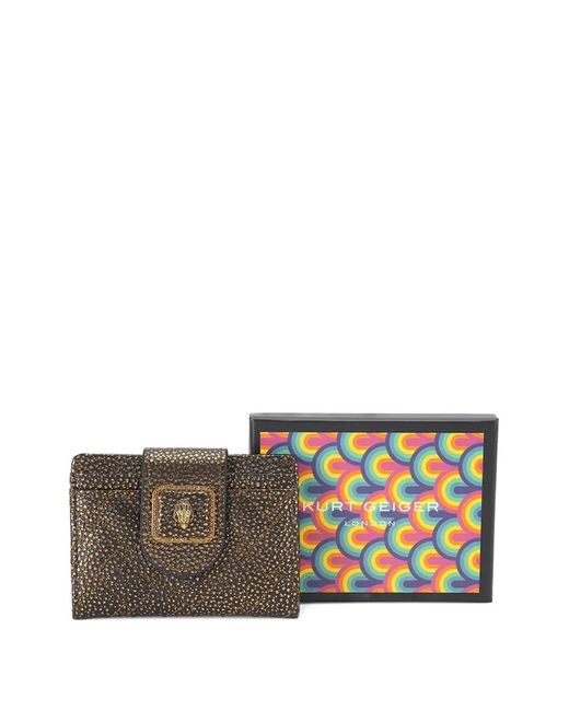 Kurt Geiger Brown Embellished Tab Wallet