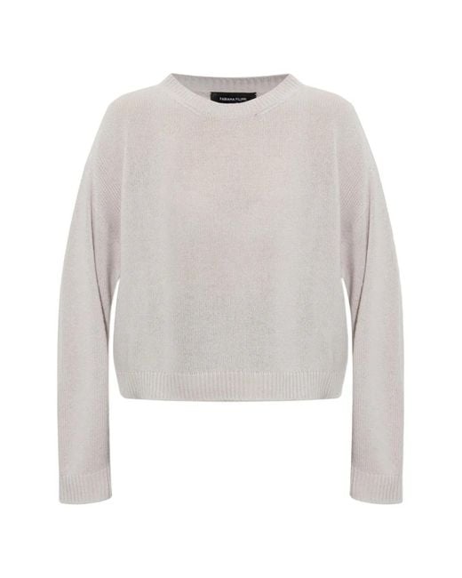 Fabiana Filippi White Cashmere Crew-Neck Sweater