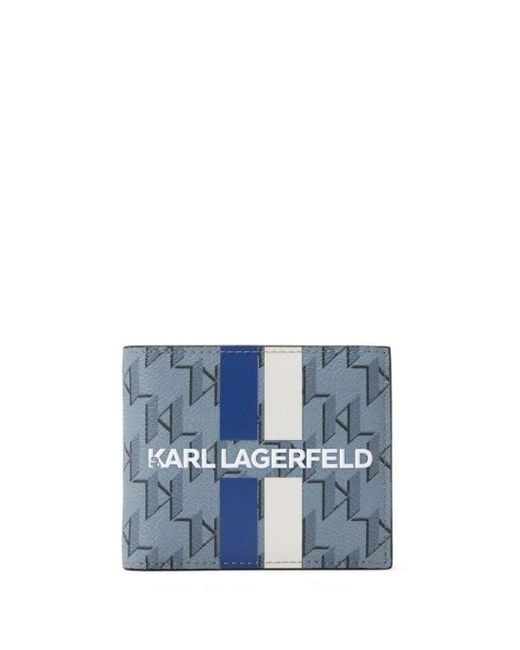 Karl Lagerfeld Blue K/monogram Bi-fold Wallet for men