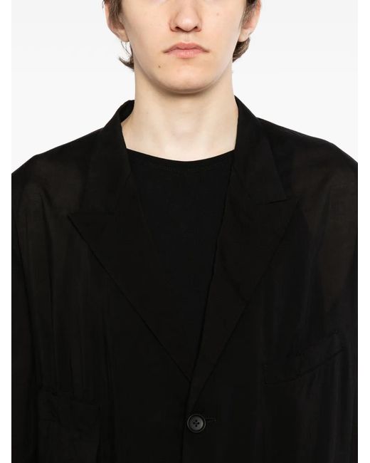 Yohji Yamamoto Black Chest Pouch Pocket Jacket for men