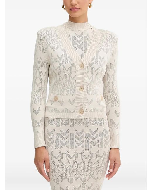 MARCIANO BY GUESS White Button Patterned Cardigan