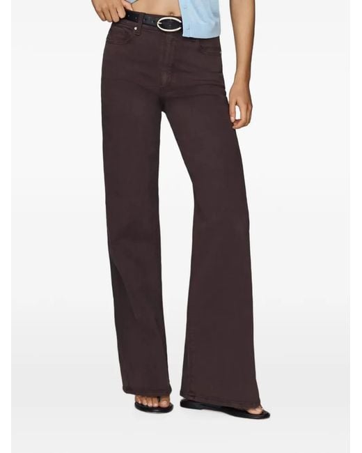 PAIGE Brown Wide-Leg Jeans