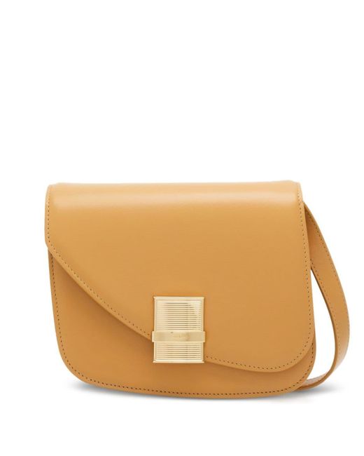 Petit sac porté épaule en cuir à design asymétrique Ferragamo en coloris Natural