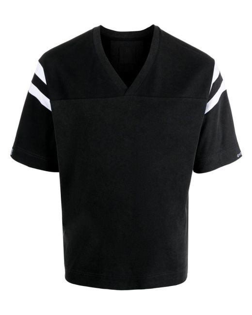 T-shirt en coton à col v Givenchy pour homme en coloris Black