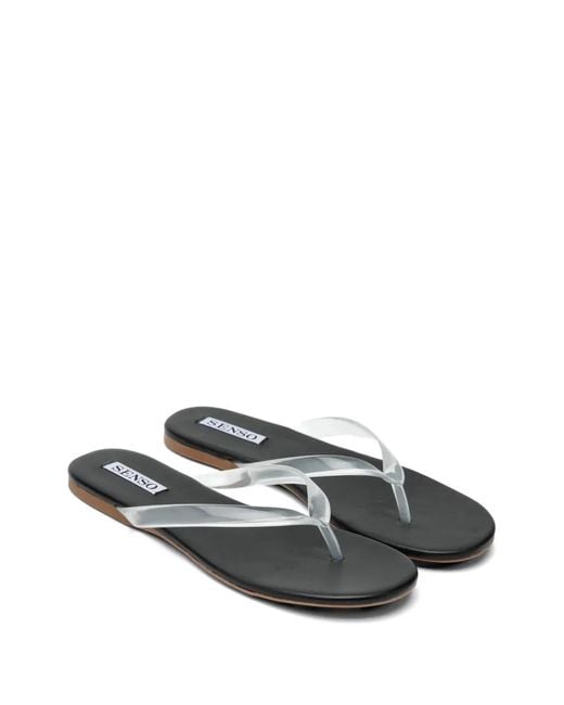 Senso White Harmony Transparent-Strap Flip-Flops